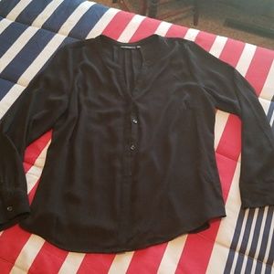 APT 9 black button down blouse